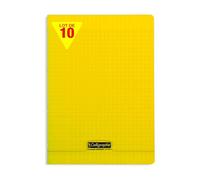 Calligraphe 18134Cpack Un paquet de 10 Cahiers Agrafés Jaunes (une Marque de Clairefontaine) - A4 21x29,7 cm - 96 Pages Grands Carreaux - Papier Blanc 90 g - Couverture Polypro Transparent