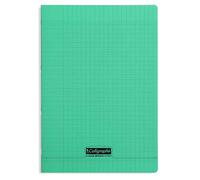 Calligraphe 18135C Un Cahier Agrafé Vert (une Marque de Clairefontaine) - A4 21x29,7 cm - 96 Pages Grands Carreaux - Papier Blanc 90 g - Couverture Polypro Transparent