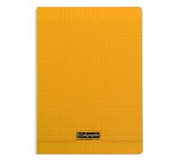 Calligraphe 18138C Un Cahier Agrafé Orange (une Marque de Clairefontaine) - A4 21x29,7 cm - 96 Pages Grands Carreaux - Papier Blanc 90 g - Couverture Polypro Transparent