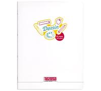 Calligraphe 18155C Un Cahier de Dessin Agrafé Incolore (une Marque de Clairefontaine) - 24x32 cm - 96 Pages Unies Blanches - Papier Dessin 120 g - Couverture Polypro Transparent