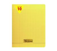 Calligraphe 18174Cpack Un lot de 10 Cahiers Agrafés Jaunes (une Marque de Clairefontaine) - 24x32 cm - 48 Pages Grands Carreaux - Papier Blanc 90 g - Couverture Polypro Transparent