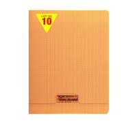 Calligraphe 18178Cpack Un lot de 10 Cahiers Agrafés Orange (une Marque de Clairefontaine) - 24x32 cm - 48 Pages Grands Carreaux - Papier Blanc 90 g - Couverture Polypro Transparent