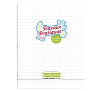 Calligraphe 18186C Un Cahier de Travaux Pratiques Agrafé Incolore (une Marque de Clairefontaine) - 17x22 cm - 96 Pages Grands Carreaux et Unies - Papier Blanc 90 g - Couverture Polypro Transparent