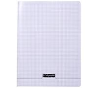 Calligraphe 18190C Un Cahier Agrafé Incolore (une Marque de Clairefontaine) - 24x32 cm - 96 Pages Petits Carreaux - Papier Blanc 90 g - Couverture Polypro Transparent