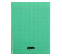 Calligraphe 18195C Un Cahier Agrafé Vert (une Marque de Clairefontaine) - 24x32 cm - 96 Pages Grands Carreaux - Papier Blanc 90 g - Couverture Polypro Transparent