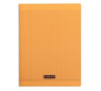 Calligraphe 18198C Un Cahier Agrafé Orange (une Marque de Clairefontaine) - 24x32 cm - 96 Pages Grands Carreaux - Papier Blanc 90 g - Couverture Polypro Transparent