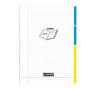 Calligraphe 18223C Un Cahier Agrafé 2 Index Incolore (une Marque de Clairefontaine) - 24x32 cm - 96 Pages Grands Carreaux - Papier Blanc 90 g - Couverture Polypro Transparent