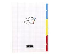 Cahier - Index - 3 En 1 - 17x22cm - Grands Carreaux - 96 Pages - Couverture Polypro - Sans Spirale - Clairefontaine