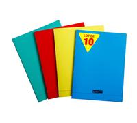 Calligraphe 18291C Lot de 10 Albums Agrafés (une Marque de Clairefontaine) - 24x32 cm - 96 Pages Unies Blanches - Papier 90 g - Couverture Polypro Transparent - Couleurs Aléatoires