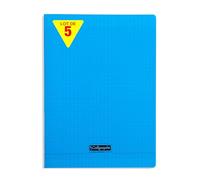 Calligraphe 18292Cpack Un lot de 5 Cahiers Agrafés Bleus (une Marque de Clairefontaine) - 24x32 cm - 140 Pages Grands Carreaux - Papier Blanc 90 g - Couverture Polypro Transparent