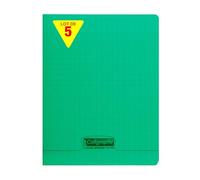 Calligraphe 18295Cpack Un lot de 5 Cahiers Agrafés Verts (une Marque de Clairefontaine) - 24x32 cm - 140 Pages Grands Carreaux - Papier Blanc 90 g - Couverture Polypro Transparent