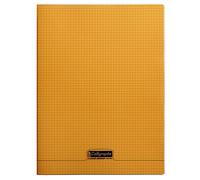 Calligraphe 18388C Un Cahier Agrafé Orange (une Marque de Clairefontaine) - 24x32 cm - 96 Pages Petits Carreaux - Papier Blanc 90 g - Couverture Polypro Transparent