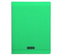 Calligraphe 18395C Un Cahier Agrafé Vert Vert (une Marque de Clairefontaine) - 24x32 cm - 192 Pages Grands Carreaux - Papier Blanc 90 g - Couverture Polypro Transparent