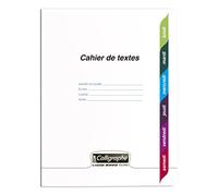 Calligraphe 18555C Un Cahier de Texte Agrafé Incolore (une Marque de Clairefontaine) - 17x22 cm - 124 Pages Grands Carreaux - Papier Blanc 90 g - Couverture Polypro Transparent