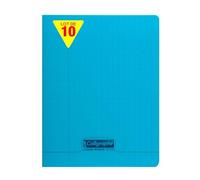 Calligraphe 18172Cpack Un lot de 10 Cahiers Agrafés Bleus (une Marque de Clairefontaine) - 24x32 cm - 48 Pages Grands Carreaux - Papier Blanc 90 g - Couverture Polypro Transparent