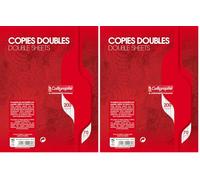 Calligraphe 2080C Un Paquet de Copies Doubles non Perforées sous Film (une Marque de Clairefontaine) - 17x22 cm - 200 Pages Grands Carreaux - Papier 70 g (Lot de 2)