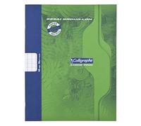 Calligraphe 2148C Un Cahier de Brouillon Agrafé Verts (une Marque de Clairefontaine) - 17x22 cm - 48 Pages Grands Carreaux - Papier 56 g 100% Recyclé - Couverture Carte Offset