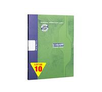 Clairefontaine Calligraphe 2196Cpack Lot de 10 Cahiers de Brouillon Agrafés Verts (une Marque de Clairefontaine)-17x22 cm - 96 Pages Grands Carreaux Papier 56 g 100% Recyclé -Couverture Carte Offset
