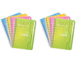 Calligraphe 227C Un Répertoire à Spirale (une Marque de Clairefontaine) - 9x14 cm - 180 Pages Petits Carreaux - Papier 70 g - Couverture Carte Recy Vernie - Couleur Aléatoire (Lot de 2)