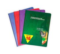 Calligraphe 2592C Lot de 10 Cahiers de Travaux Pratiques (une Marque de Clairefontaine) - 17x22 - 96 Pages Grands Carreaux 70g et Pages Unies 90g - Couverture Carte Recyclée Vernie Couleurs Aléatoires