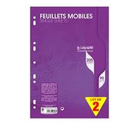 Calligraphe 2696AMZC - Lot 2 Feuillets Mobiles A4 200p Grands Carreaux 90g