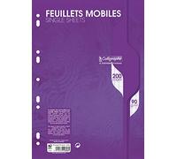 Calligraphe 2696C Un Paquet de Feuillets Mobiles Perforés sous Film (une Marque de Clairefontaine) - A4 21x29,7 cm - 200 Pages Grands Carreaux - Papier 90 g