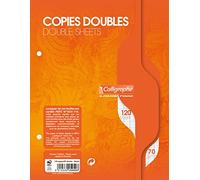 Calligraphe 5050C Un Paquet de Copies Doubles Perforées sous Film (une Marque de Clairefontaine) - 17x22 cm - 120 Pages Grands Carreaux - Papier 70 g