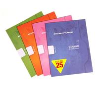 Clairefontaine Calligraphe 505Cpack Un Lot de 25Cahiers d'Écriture (Marque de Clairefontaine)-17x22cm-32Pages Double Ligne 3mm Interligne Verticale 70g-Couvertures Carte Couleurs Assorties Aléatoires