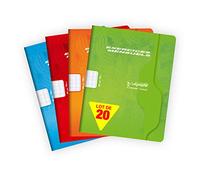 Calligraphe 521C Lot de 20 Cahiers d'Exercices Mensuels (une Marque de Clairefontaine) - 17x22 cm - 64 Pages Grands Carreaux - Papier Blanc 70 g - Couverture Carte Offset - Couleurs Aléatoires