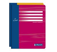 Calligraphe 5412C Lot de 20 Cahiers Essai Agrafés (une Marque de Clairefontaine) - 17x22 cm - 48 Pages Grands Carreaux - Papier 56 g - Couverture Carte Offset - Couleurs Aléatoires