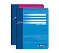 Calligraphe 5422C Un Cahier Essai Agrafé (une Marque de Clairefontaine) - 17x22 cm - 96 Pages Grands Carreaux - Papier 56 g - Couverture Carte Offset - Couleur Aléatoire