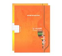 Calligraphe 552C Un Cahier de Dessin (une Marque de Clairefontaine) - 17x22 cm - 16 Pages Quadrillées 10/10 - Papier Blanc 90 g - Couverture Carte Recyclée Vernie - Couleur Aléatoire