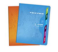 Calligraphe 55C Un Cahier de Texte Agrafé (une Marque de Clairefontaine) - 17x22 cm - 120 Pages Grands Carreaux - Papier 70 g - Couverture Carte Recyclée Vernie - Couleur Aléatoire