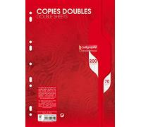 Calligraphe 5615C Un Paquet de Copies Doubles Perforées sous Film (une Marque de Clairefontaine) - A4 21x29,7 cm - 200 Pages Grands Carreaux - Papier 70 g