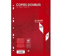 Calligraphe 5616C Un Paquet de Copies Doubles Perforées sous Film (une Marque de Clairefontaine) - A4 21x29,7 cm - 200 Pages Petits Carreaux - Papier 70 g