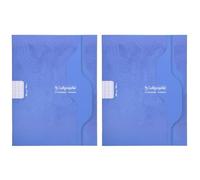 Calligraphe 7002C - Un cahier piqué (gamme 7000 de Clairefontaine) 32 pages 17x22 cm 70g grands carreaux, couverture carte offset, couleur aléatoire (Lot de 2)