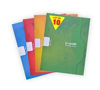 Calligraphe 7005Cpack Lot de 10 Cahiers Agrafés (une Marque de Clairefontaine) - 17x22 cm - 60 Pages Grands Carreaux - Papier Blanc 70 g - Couverture Carte Offset - Couleurs Aléatoires
