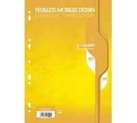Calligraphe 7099C Un Paquet de Feuillets Mobiles Dessin Perforés sous Film (une Marque de Clairefontaine) - A4 21x29,7 cm - 80 Pages Unies Blanches - Papier 120 g