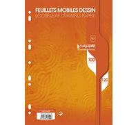 Calligraphe 7100C Un Paquet de Feuillets Mobiles Dessin Perforés sous Film (une Marque de Clairefontaine) - A4 21x29,7 cm - 100 Pages Unies Blanches - Papier 120 g