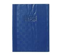 Calligraphe 71102AMZC Un Protège-Cahier Grain Madras Bleu - 17x22 cm - 22/100ème avec Porte-Étiquette et Marque-Pages - PVC Opaque
