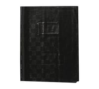 Calligraphe 71107C Un Protège-Cahier Grain Madras Noir - 17x22 cm - 22/100ème avec Porte-Étiquette et Marque-Pages - PVC Opaque
