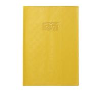 Calligraphe 71204C Un Protège-Cahier Grain Madras Jaune - A4 21x29,7 cm - 22/100ème avec Porte-Étiquette et Marque-Pages - PVC Opaque