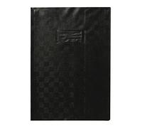 Calligraphe 71207C Un Protège-Cahier Grain Madras Noir - A4 21x29,7 cm - 22/100ème avec Porte-Étiquette et Marque-Pages - PVC Opaque