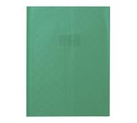 Calligraphe 71305AMZC Un Protège-Cahier Grain Madras Vert - 24x32 cm - 22/100ème avec Porte-Étiquette et Marque-Pages - PVC Opaque
