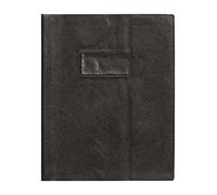 Calligraphe 72007AMZC Un Protège-Cahier Grain Cuir Noir - 17x22 cm - 22/100ème avec Porte-Étiquette - PVC Opaque