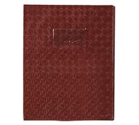 Calligraphe 72026AMZC Un Protège-Cahier Grain Losange Brun - 17x22 cm - 18/100ème avec Porte-Étiquette - PVC Opaque