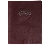 Calligraphe 72112AMZC Un Protège-Cahier Grain Cuir Brun - 17x22 cm - 22/100ème avec Porte-Étiquette - PVC Opaque