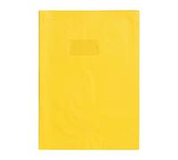 Calligraphe 72204C Un Protège-Cahier Grain Cuir Jaune soleil - A4 21x29,7 cm - 22/100ème avec Porte-Étiquette - PVC Opaque