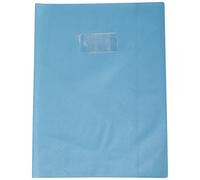 Calligraphe 72210AMZC Un Protège-Cahier Grain Cuir Bleu clair - A4 21x29,7 cm - 22/100ème avec Porte-Étiquette - PVC Opaque