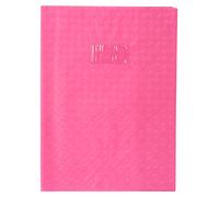 Lot de 10 Protège-cahier Grain Losange A4, PVC 18/100, coloris rose, avec porte-étiquette